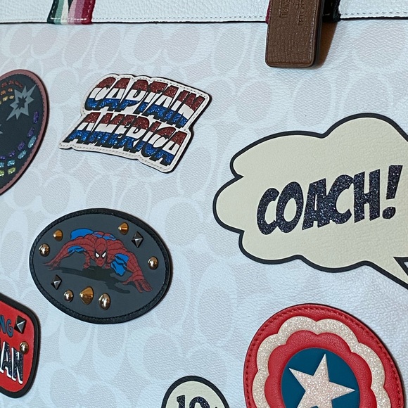 COACH MARVEL Tote Comic Patches Bag Jes Purse NEW - Picture 12 of 17